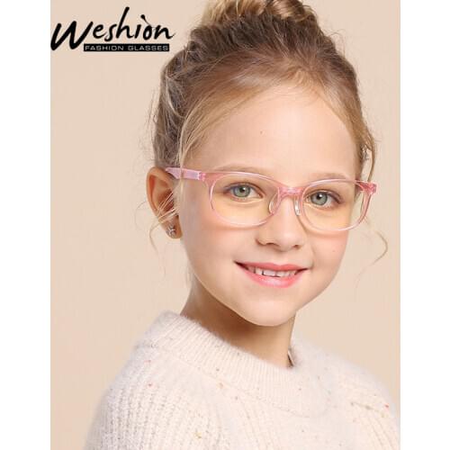 Anti Blue Light Glasses Kid Junior Boy Girl TR90 Optical Frame Pink Clear Computer Reading Eyeglasses 5-15 UV400 Filter 2020 New
