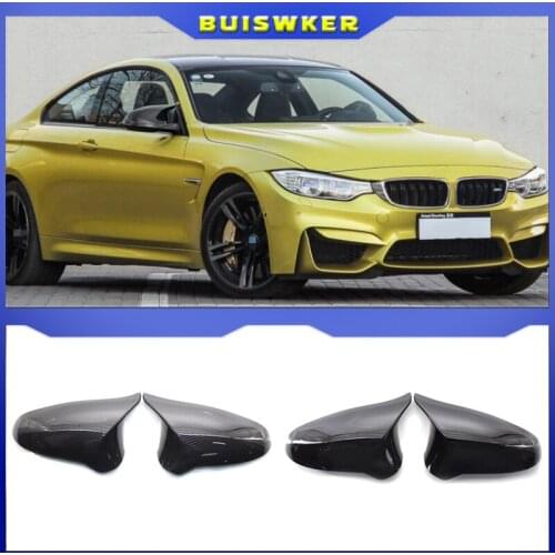 A Pair Carbon Fiber Car Door Rear View Side Mirror Cover Rearview Mirror Cap Replacement For BMW F80 M3 F82 M4 2015-2018