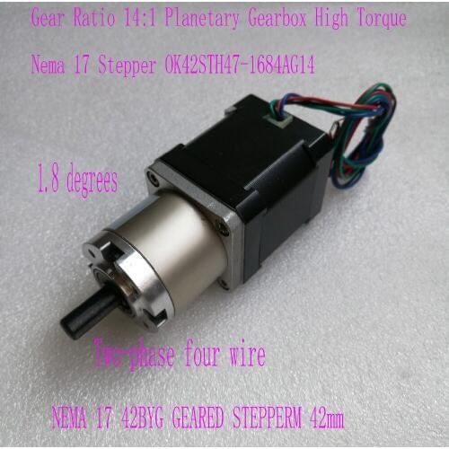New Best Gear ratio 5:1 Planetary Gearbox stepper motor Nema 17 1.7A Geared Stepper Motor 3d printer stepper motor