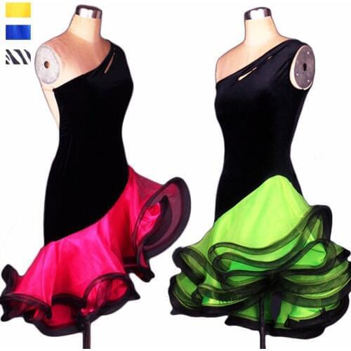 Adult/Children Latin Dance Dress Women Girls/Lady Competition Cha Cha Rumba Samba Tango Dancing Practice Performance Wear DQ3031