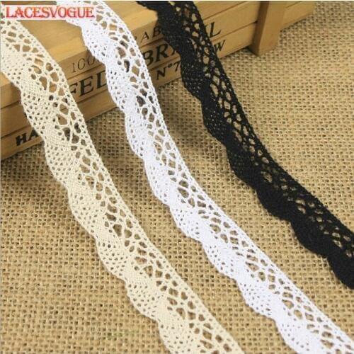 50yards 2cm Braid Cotton Lace trim Patchwork Needlework sewing accessories Clothes edge decoration Garment material 109