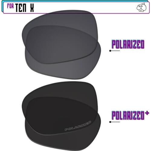 EZReplace Polarized Replacement Lenses for - Oakley Ten X Sunglasses - BlackP Plus-BlackIRP