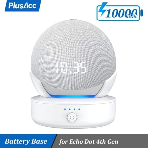 PlusAcc Portable Battery Base For Amazon Echo Dot 4th Gen 10000mAh Rechargeable Power Bank For Alexa Echo Dot 4 Holder Charger