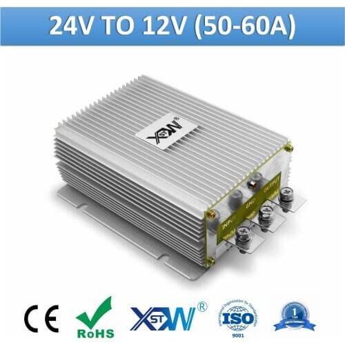 XWST 24v to 12v DC Converter Step Up Down Buck 50A 60A Aluminum IP68 High Power Converter 12v dc Voltage Regulator