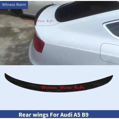 Car Style Carbon Fiber FRP Racing Rear Trunk Lip Spoiler Wing for Audi A5 S5 2 Door 4 Door 2017-UP Boot Lip