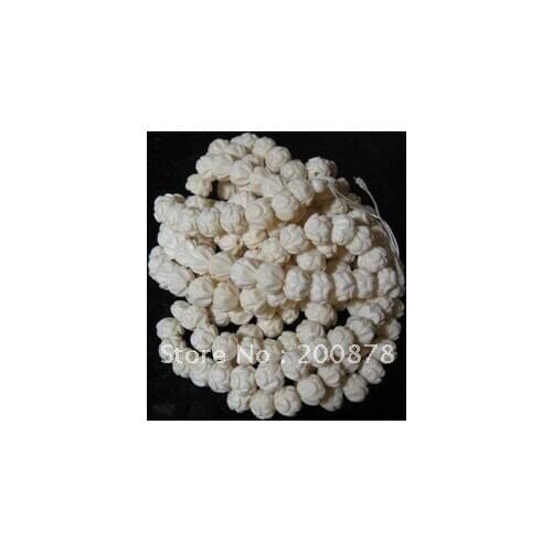 TSB0320 Tibet white Yak Bone carved Lotus loose prayer beads,12*10mm,100 beads lot