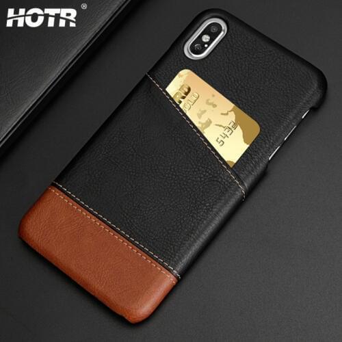 Vintage PU Leather Case for iphone X XS for iphone XR XS Max for iphone 7 8 plus Card Insert Back Cover for Apple XS Max XR 7 8