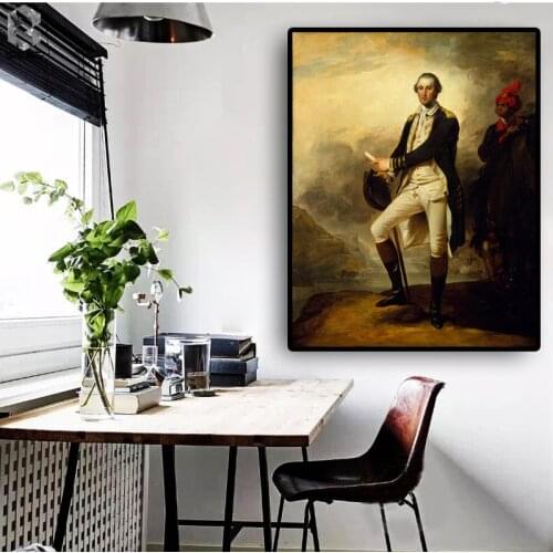 Vintage George Washington Famous Portrait Oil Painting on Canvas Posters and Prints Scandinavian Wall Picture for Living Room