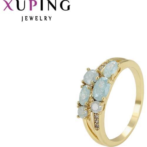 Xuping Fashion Elegant Ring Light Yellow Color Plated Cute Ring Jewelry for Women Valentines Day Gifts 15628