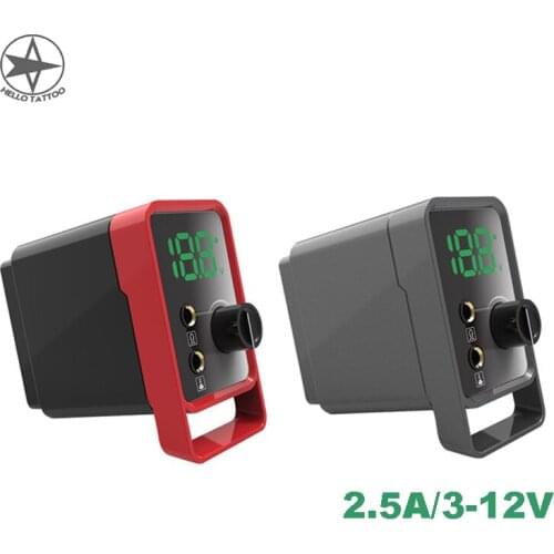 HELLO Tattoo Power Supply 2.5A Digital LCD Screen Power Supply With Mirror Surface Tattoo Rotary Machines Kit Tattoo Supplies