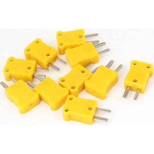 Yellow Plastic Housing 2 Pins Male Thermocouple Plug K Type