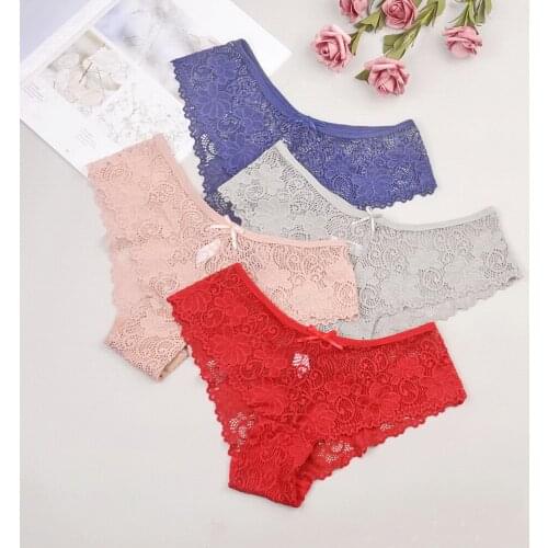 2019 NEW women underwear sexy panties lace pure color see through high quality briefs soft and breathable sexy lingeries