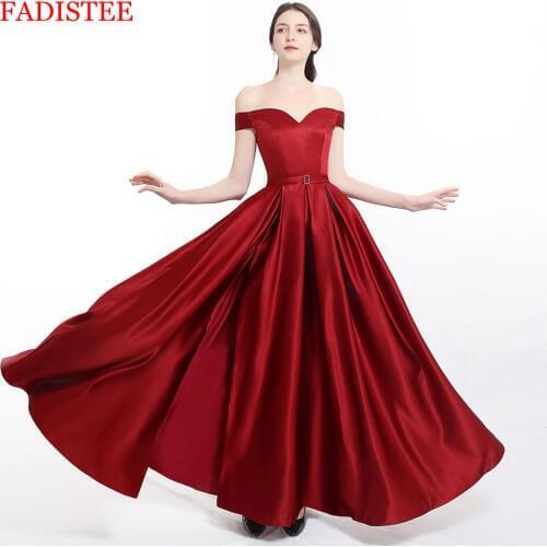 Burgundy elegant vestidos de fiesta de noche prom party Evening Dresses robe de soiree ballkleid side slit with pockets