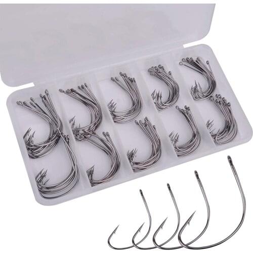 130Pcs/box Wacky Offset Fishing Hooks set Wide Gap Fish Hooks Sharp Wacky Worm lure Jig Hooks for Bass Trout fishing