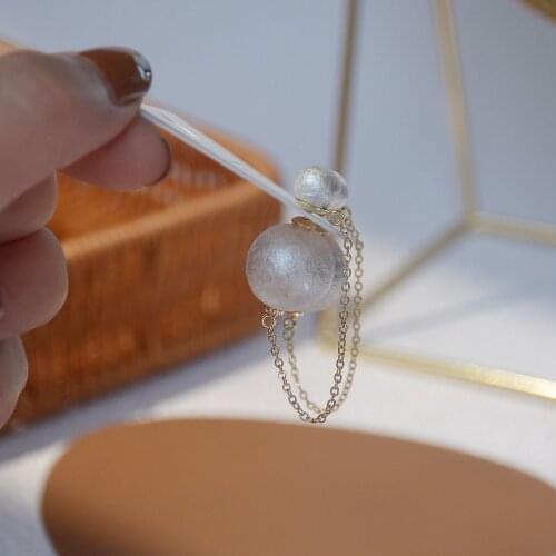 14k Real Gold Plated Fashion Jewelry Double Side Ball Chain Exquisite Stud Earrings for Woman Holiday Party Elegant Earring