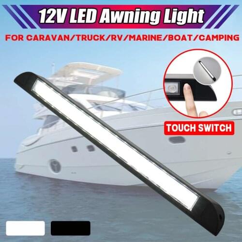 18LED RV Camping Awning Porch Light Lamp 12V 9W Interior Exterior Car Light Strip Bar Touch Switch for Caravan Truck Boat SUV