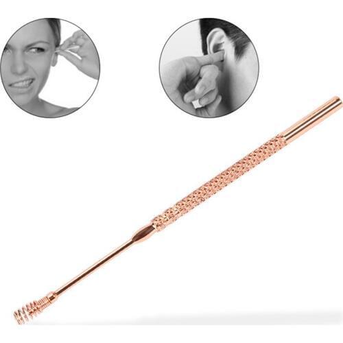 2pc Portable Rose Gold Stainless Steel Ear Pick Cleaning Tools Ear Care Dig Ear Cleaning Device Ears Spoon Light Weight Durable