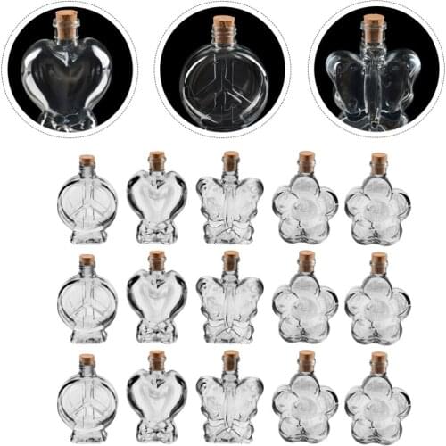 20 Pcs DIY Empty Bottle 100ML Bottle With Cork Stoppers (Mixed Style)