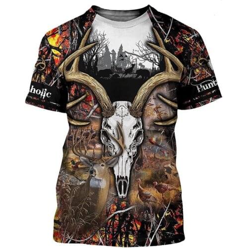 2020 fashion t-shirt hunting camouflage 3D printed t-shirt unisex casual sports short sleeve top NO003