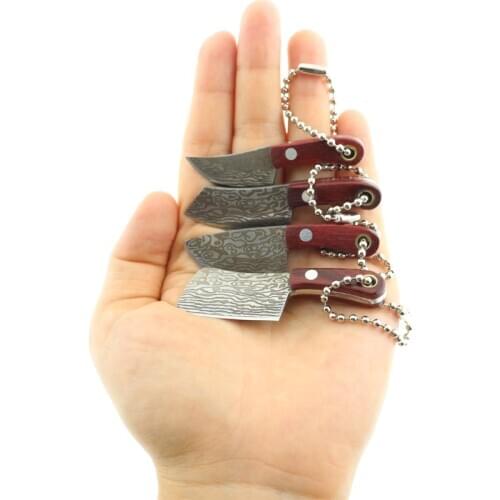 5Pcs/1Set Mini Pocket Knife Damascus coating Mini Tiny Kitchen Knife With Knife Set Hand Tool Peeler tool Daily Portable cutter