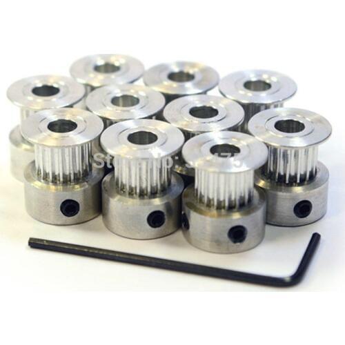 5pcs/lot GT2 Timing Pulley 20 teeth Alumium Material Inner Diameter 5mm for 6mm width belt 3d printer RedRap gt2 pulley