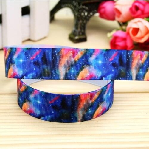 7/8'' Free shipping galaxy printed grosgrain ribbon hairbow headwear party decoration diy wholesale OEM 22mm P5758