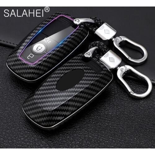 Carbon Fiber ABS Car Key Case Cover Holder For Ford Fusion Mondeo Mustang Explorer Edge EcoSport For Lincoln Mondeo MKC MKZ MKX