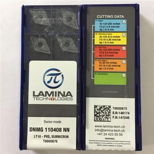 DNMG110408-NN LT10 100% Original LAMINA carbide insert with the best quality 10pcs/lot free shipping