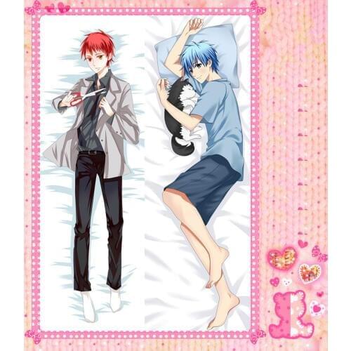 Anime Cartoon Kuroko No Basketball Double Bolster Hugging Pillow Case Pillow Cover Pillowcase Peach Skin 2 Way No.57025