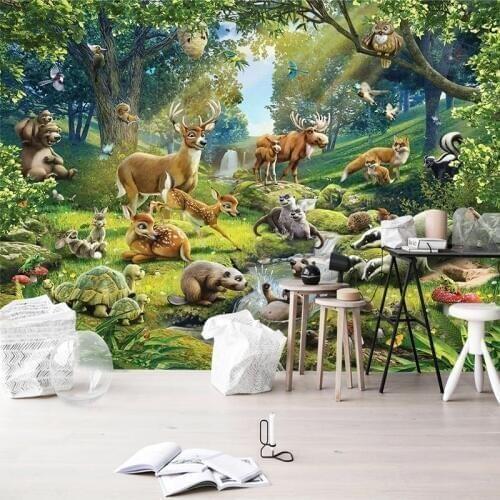 Custom Photo 3D Non-woven Fabric Wallpaper Animal World Children Room Bedroom Mural Background Wall Art Decoration Wall Covering