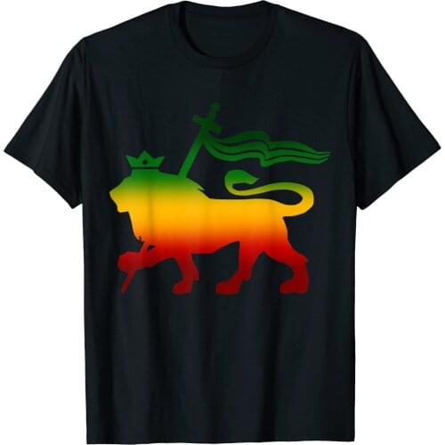 Lion of Judah Rasta Reggae Roots T-Shirt. Summer Cotton O-Neck Short Sleeve Mens T Shirt New S-3XL