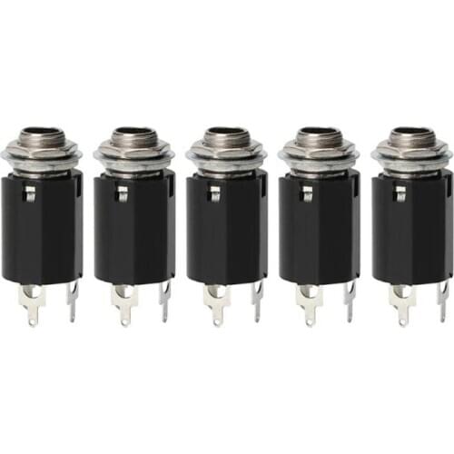 Hot Sale Guitar Stereo Output Plugs Portable 5pcs Acoustic Electric Guitar Stereo EQ Socket 6.35mm Jack Female Output Socket