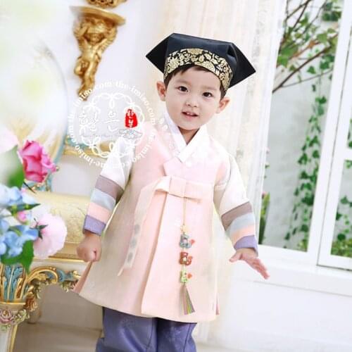 Korean Imported Fabric Boys First Birthday Korean Clothes / High-grade Childrens New Korean Clothes Belt Fashion