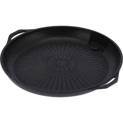 Korean Non-stick Bakeware Smokeless Grill Pan Barbecue Tray Stovetop Plate for Kitchen Indoor Outdoor Camping BBQ Grilling