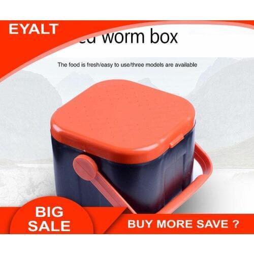 Earthworm Box Fishing Gear Fishing Accessories Red Worm Box Double with Hand-held Box