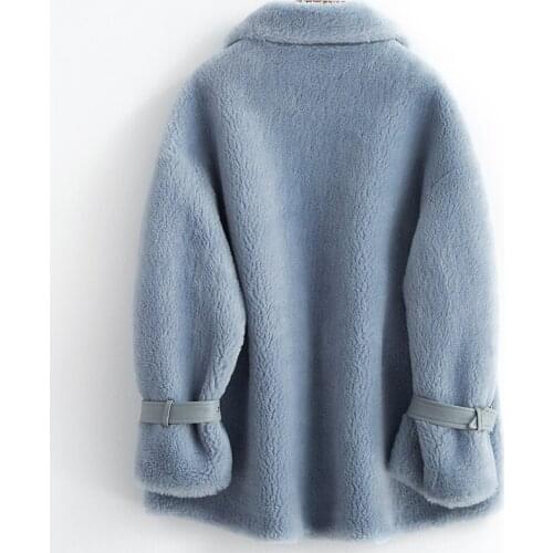 Coat Sheep Shearing Wool Women Winter Jacket Warm Furry Korean Fur Jackets Abrigos Mujer Invierno 2020 KJ4067