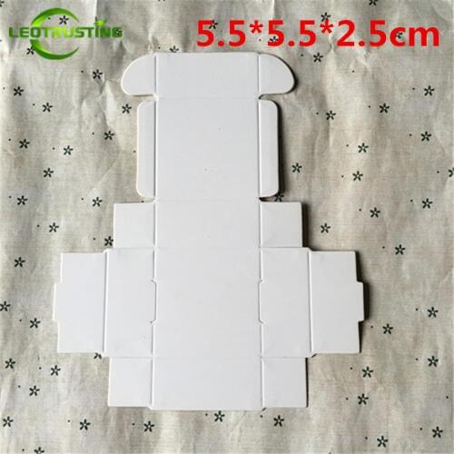 Leotrusting 50pcs 5.5*5.5*2.5cm Blank White Paper Box White Cardboard Paper Gift Packaging Box Handmade Soap Paper Craft Box