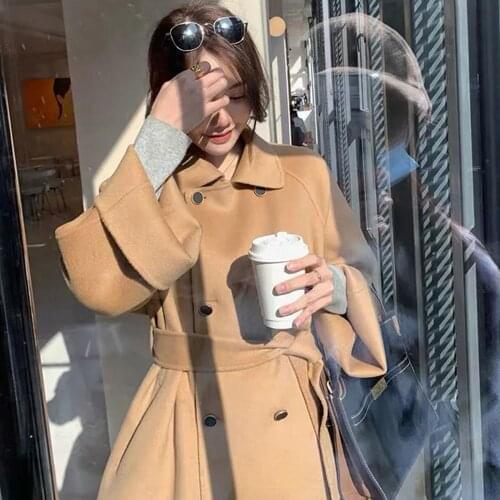 LSHITT Womens Camel Coats