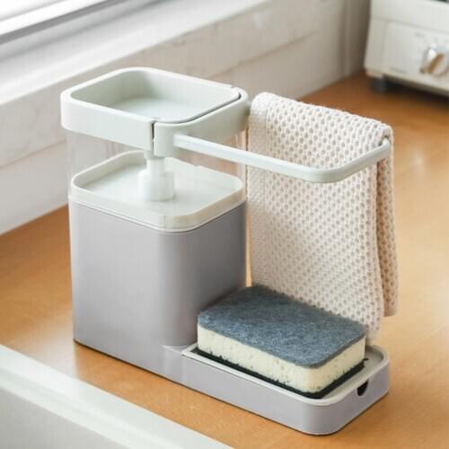 Multifunctional Pressing Dishwashing Soap Storage Box Container Towel Shelf Rack Storage Rack Home Organization