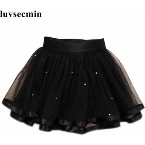 Cake Tutu School Girls Skirts Ballet Skirt Tutus 2020 Spring Autumn Summer Children Baby Tutu Skirt Black White Pearls JW1462A