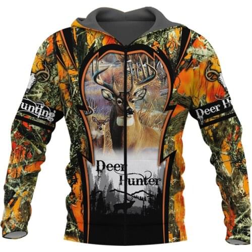 Deer Hunting Camo 3D Printed Men Hoodies/sweatshirt Harajuku Fashion Hooded Long Sleeve Pullovers Unisex streetwear YY-548