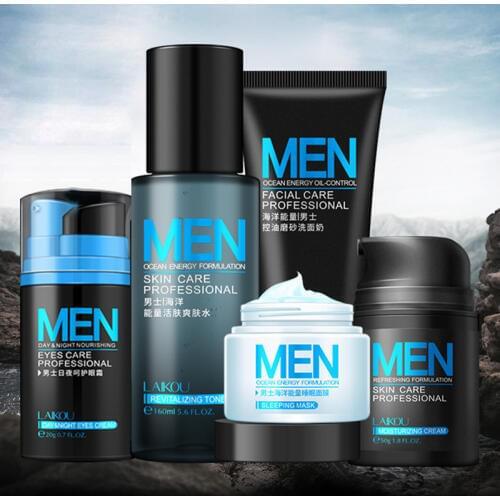 Men skin care set Face Cream eye cream Serum Skin Care Whitening Acne Treatment Moisturizing Face Care Repair Oil Control 5pcs