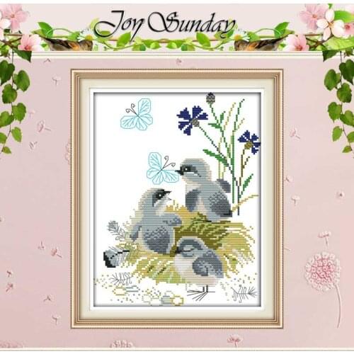 Nestling Animals Bird counted Cross Stitch 11CT 14CT Cross Stitch Set Wholesale DIY Cross-stitch Kit Embroidery Needlework