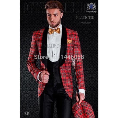 2018 New Italian Style Special Groom Wear Groomsmen Slim Fit Men Wedding Suits Prom Party Tuxedos Bridegroom (Coat+Pants+Vest)