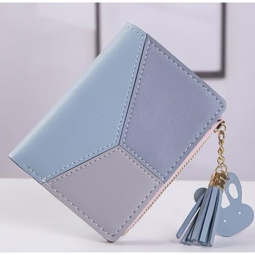 New Arrival Wallet Short Women Wallets Zipper Purse Patchwork Fashion Panelled Wallets Trendy Coin Purse Card Holder Leather