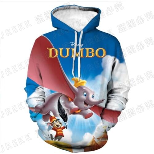 New Sweatshirts Anime Pullover Long Sleeve 3D Print Men Women Children Dumbo Hoodies Cool Boy Girl Kids Casual Tops Clothing