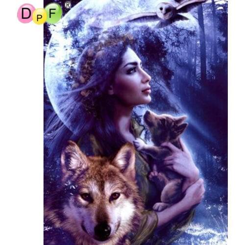 New 3d Diamond painting cross stitch forest queen Rhinestone Square full Mosaic Diamond embroidery pattern animal Home decor