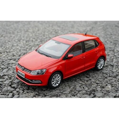 Original factory authentic classic 1:18 NEW VW POL O 2016 red diecast sedan car model for gift, toys