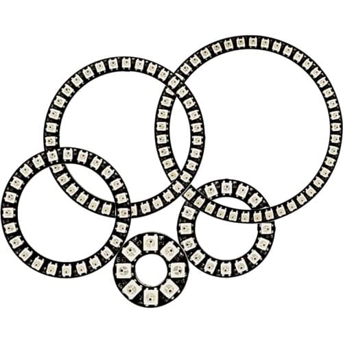 WS2812B Led Pixel Ring WS2812 Built-in Individually Addressable Smart IC DC5V Full Color Circle Modules Light 8/16/24/35/45Led