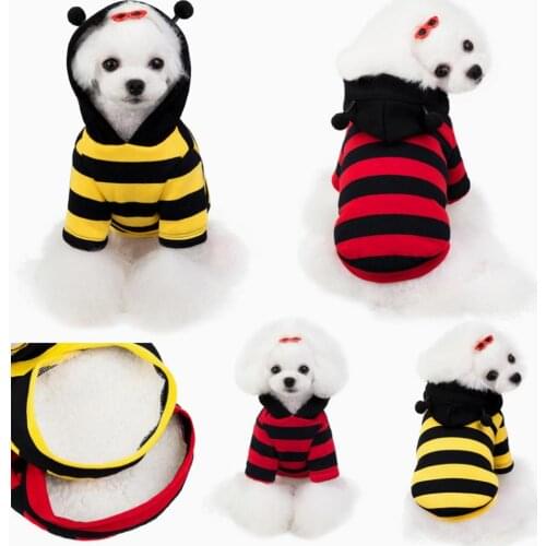 Striped Dog Hoodie Winter Pet Dog Clothes For Dogs Coat Jacket Cotton Ropa Perro French Bulldog Clothing For Dogs Pets Clothing